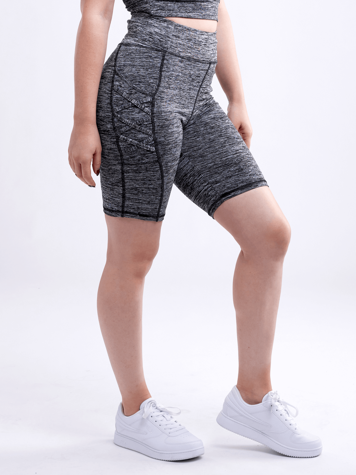 JupiterGear High-Waisted Workout Shorts with Pockets & Criss Cross Design