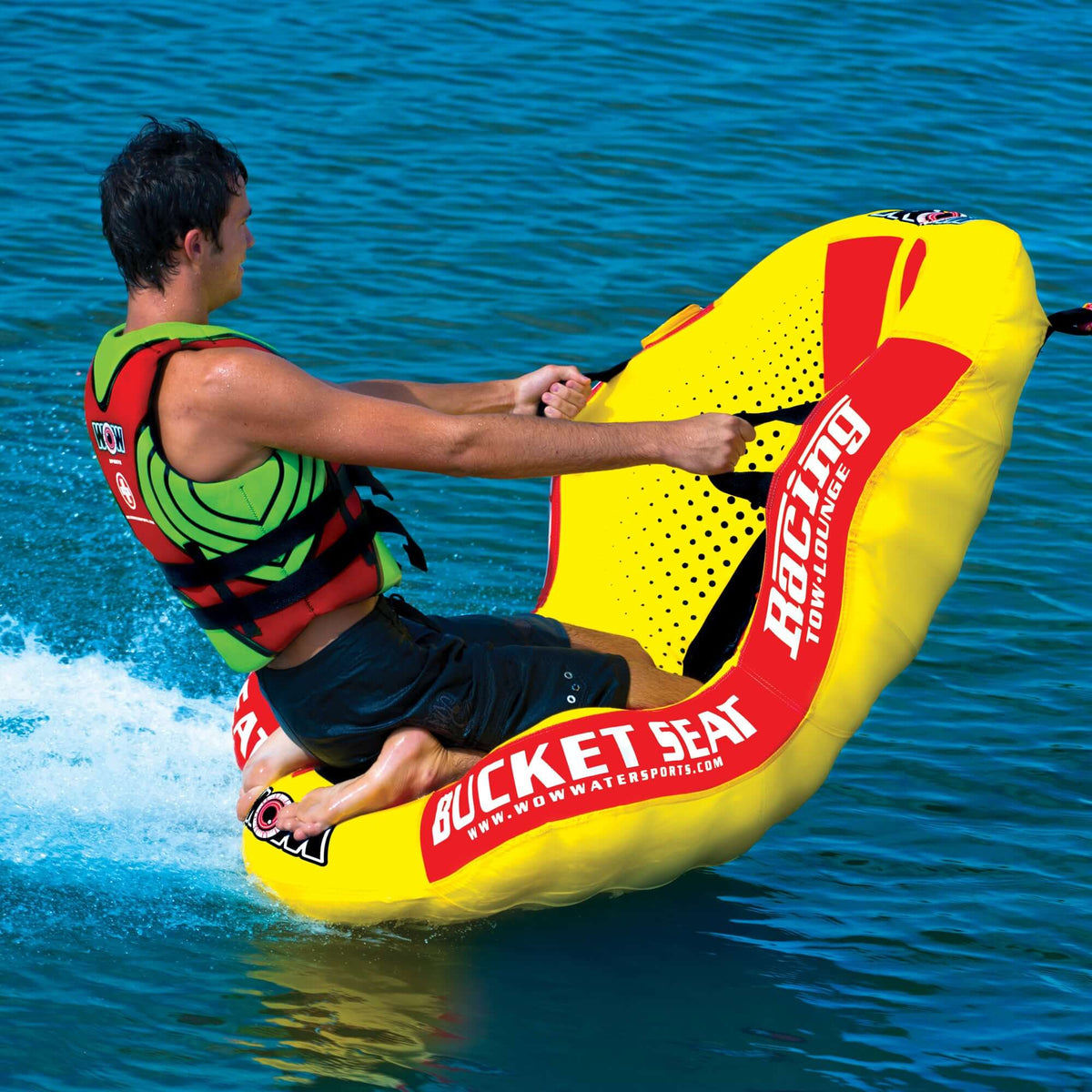 WOW Sports Bucket Seat 1 Person Towable Water Tube and Lounge Chair (14-1090)