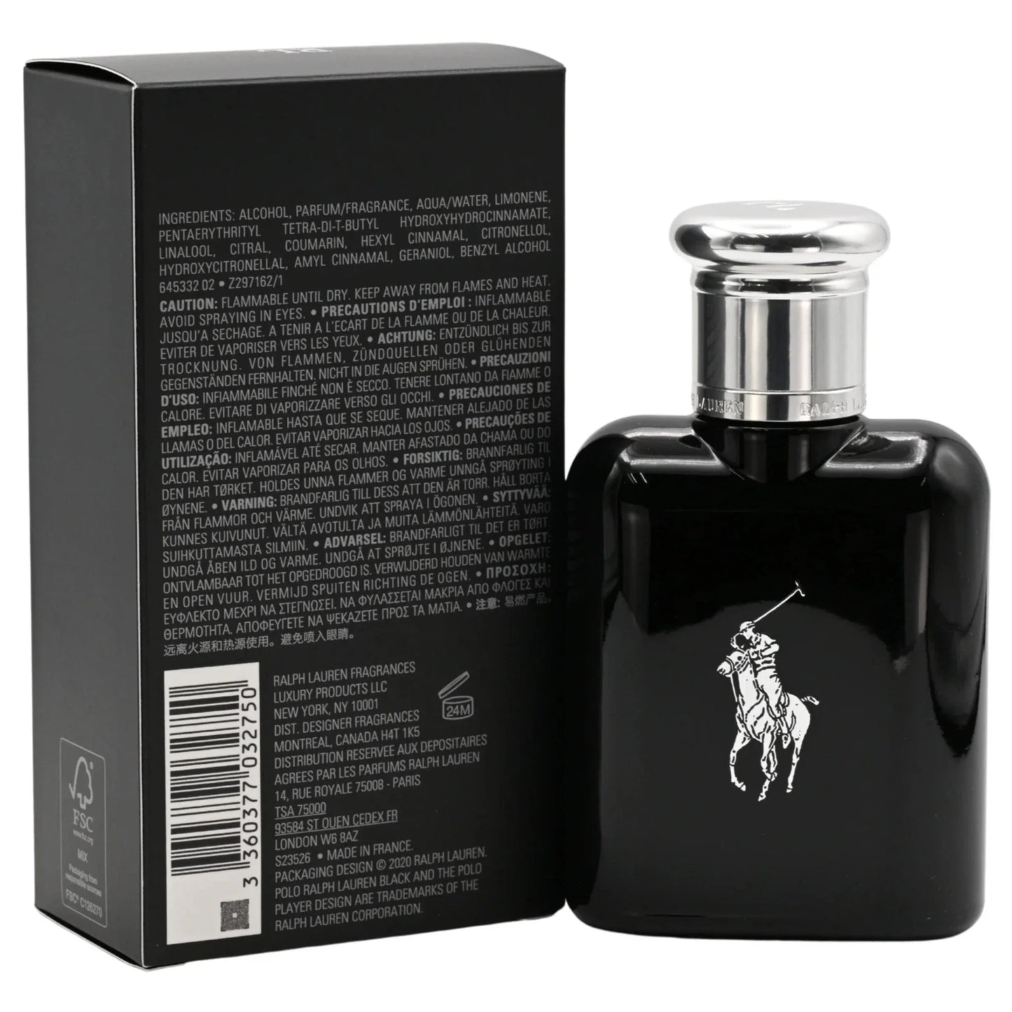 Polo Black by Ralph Lauren Eau De Toilette for Men 2.5 oz