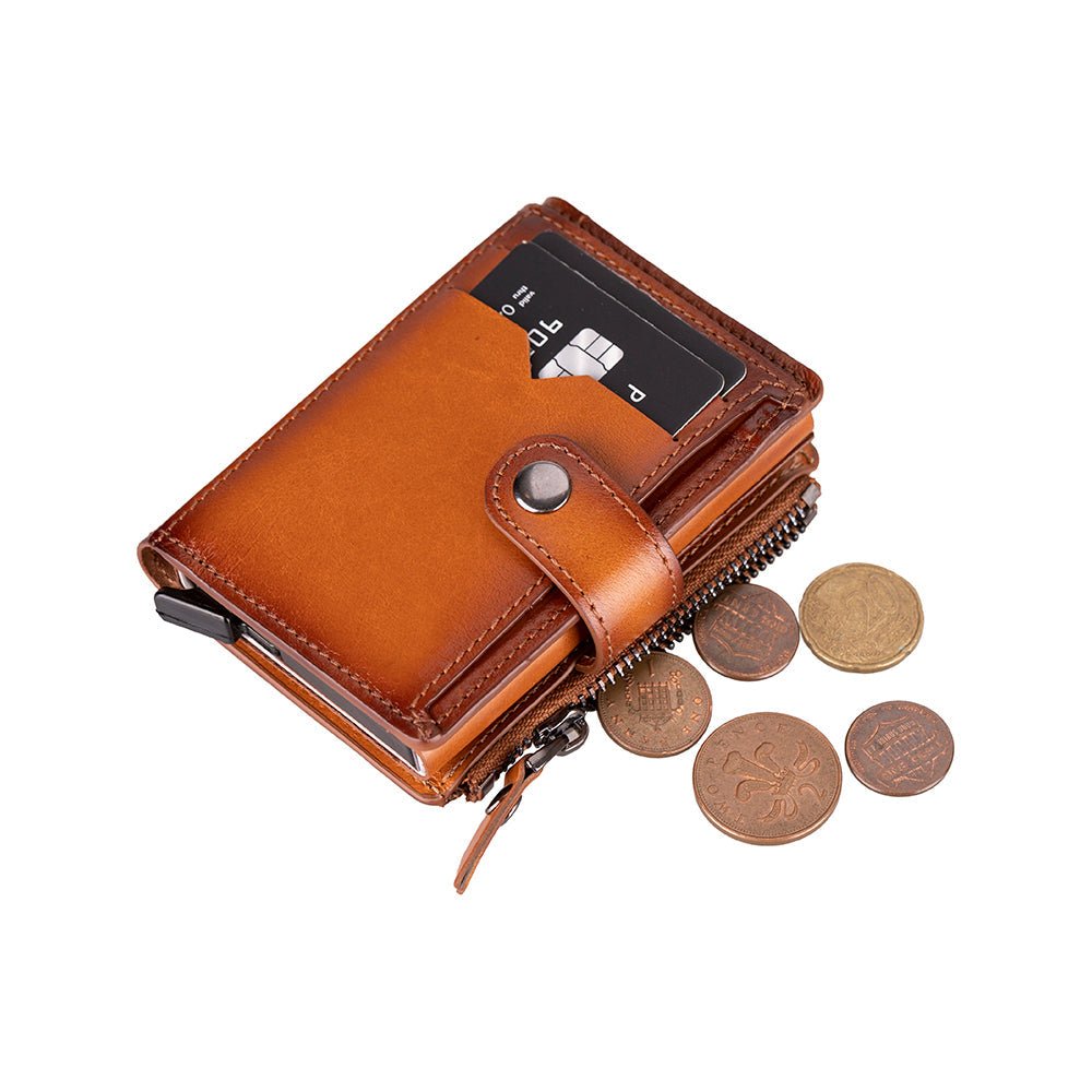 Andalusia Genuine Leather Pop-Up Cardholder with RFID Protection