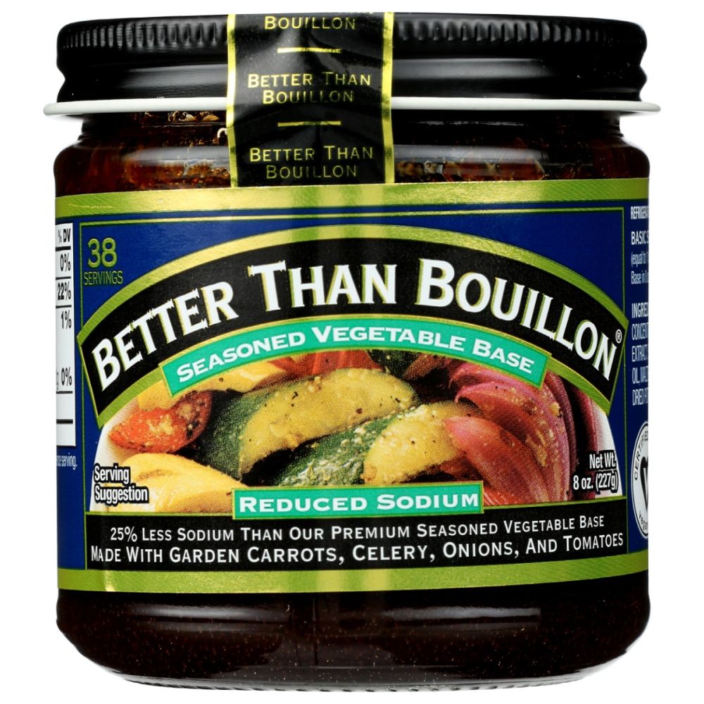 BETTER THAN BOUILLON: Seasoned Vegetable Base Reduced Sodium, 8 oz