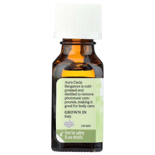 AURA CACIA: Bergaptene Free Bergamot Essential Oil, 0.5 oz