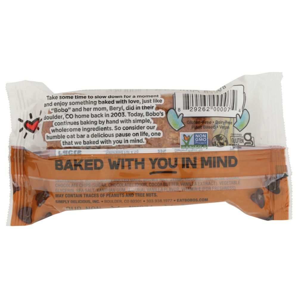 BOBOS OAT BARS: Chocolate Chip Oat Bar, 3 oz