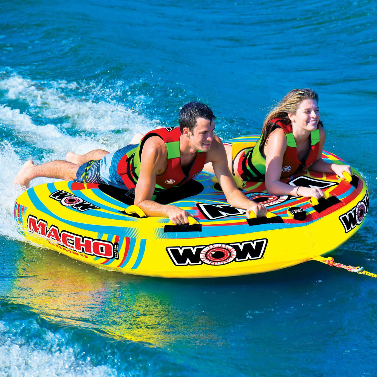 WOW Watersports Macho 1-3 Person Towable Water Tube For Pool and Lake