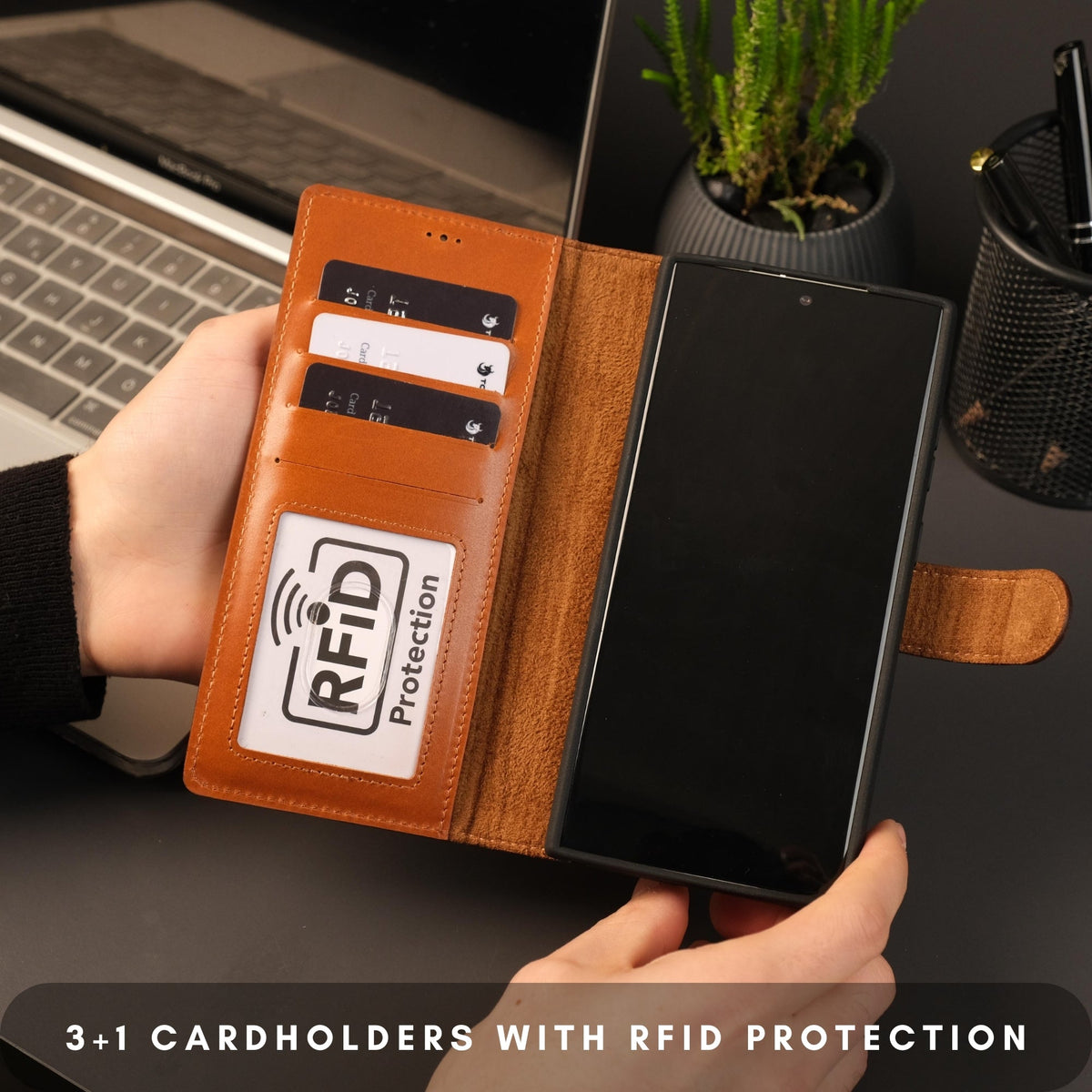 Buffalo Leather Samsung Galaxy S24 Ultra Wallet with Detachable Case