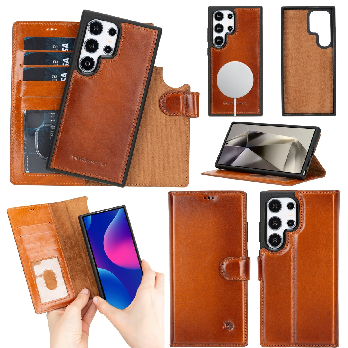 Buffalo Leather Samsung Galaxy S24 Ultra Wallet with Detachable Case