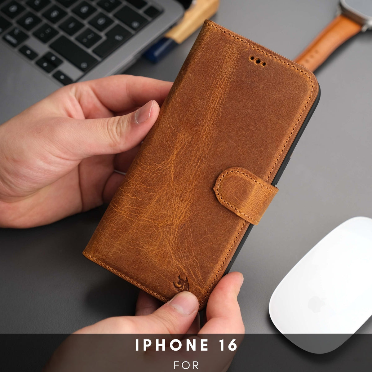 Casper iPhone 16 Wallet Case Leather MagSafe