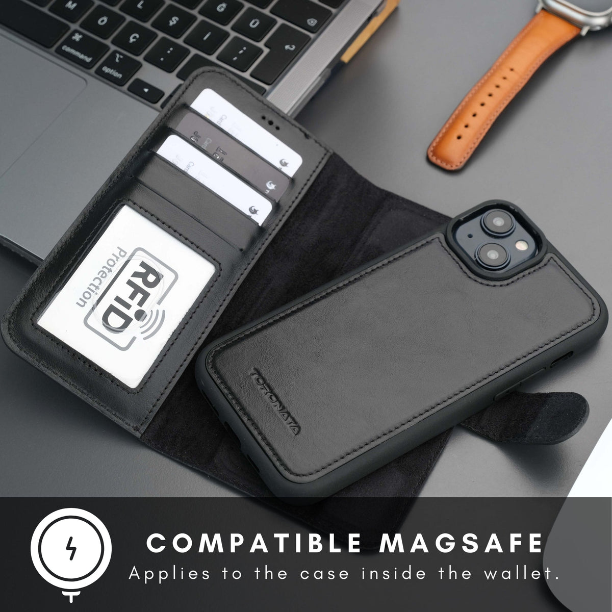 Casper iPhone 16 Wallet Case Leather MagSafe