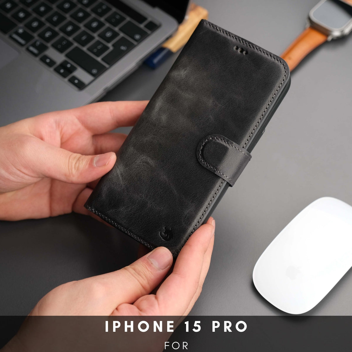Casper iPhone 16 Pro Wallet Case Leather MagSafe