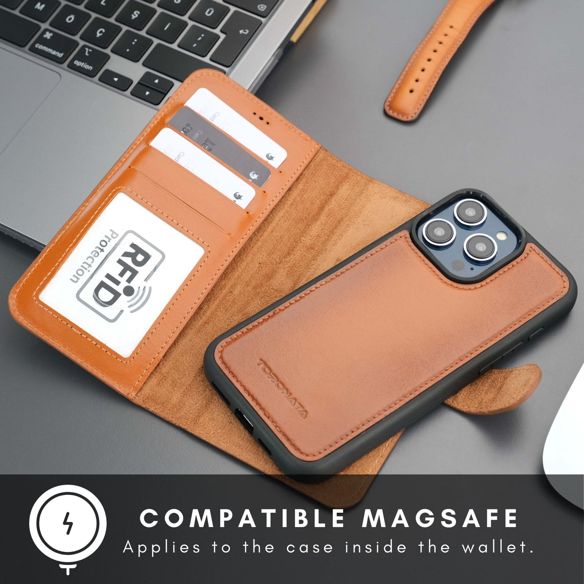 Casper iPhone 16 Pro Wallet Case Leather MagSafe