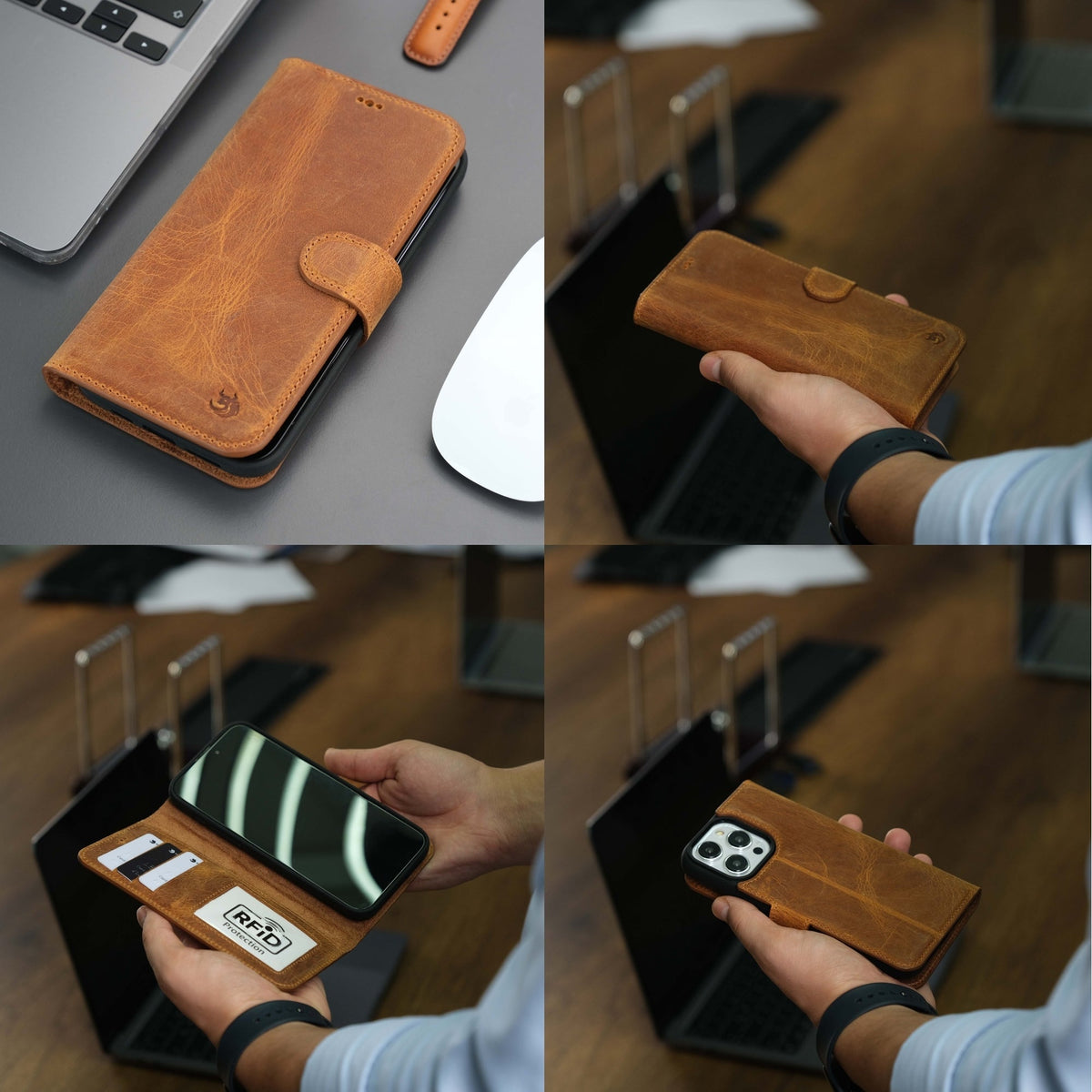 Casper Leather iPhone 15 Pro Max Wallet Case | Detachable MagSafe Compatible RFID Protection