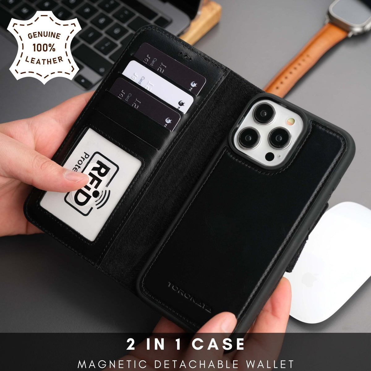 Casper Leather iPhone 14 Pro Wallet Case | MagSafe
