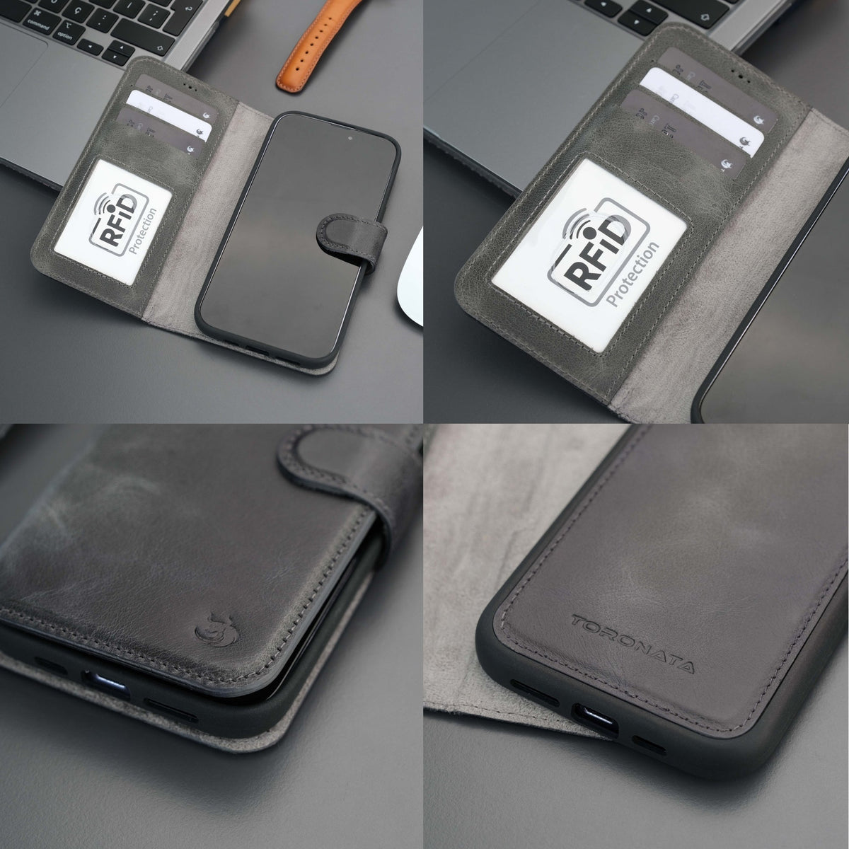 Casper Leather iPhone 15 Pro Max Wallet Case | Detachable MagSafe Compatible RFID Protection