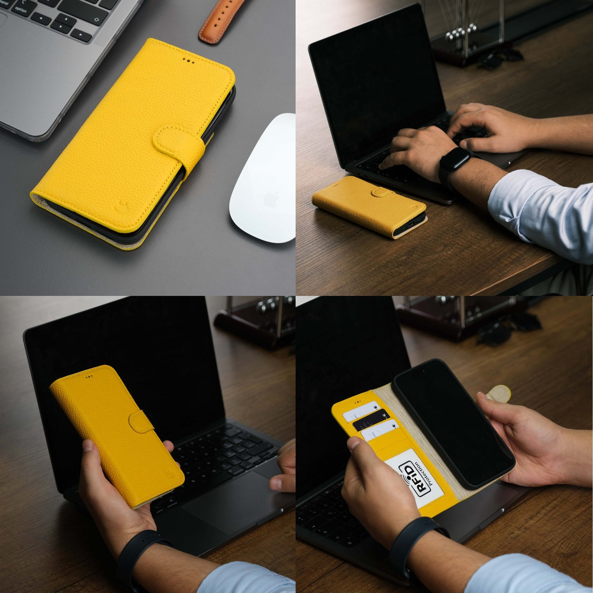 Casper Leather iPhone 15 Pro Wallet Case | Detachable MagSafe Compatible RFID Protection