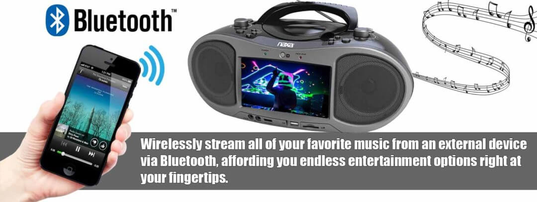 Naxa 7" Bluetooth DVD Boombox