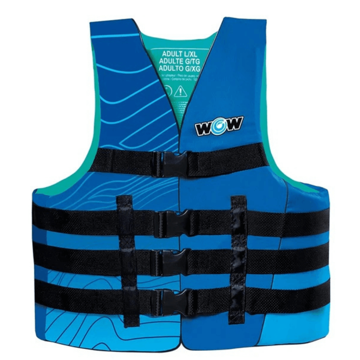 WOW Watersports Vis-Wave Adult Life Vest Blue