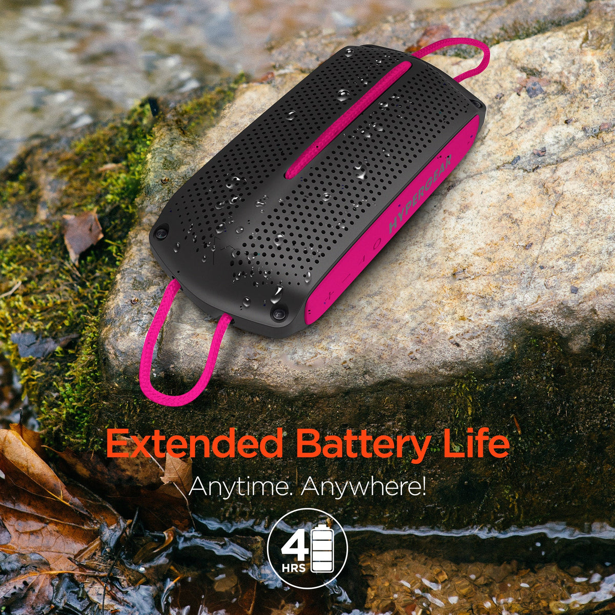 HyperGear Wave Water Resistant Wireless Speaker with Extended Battery Life