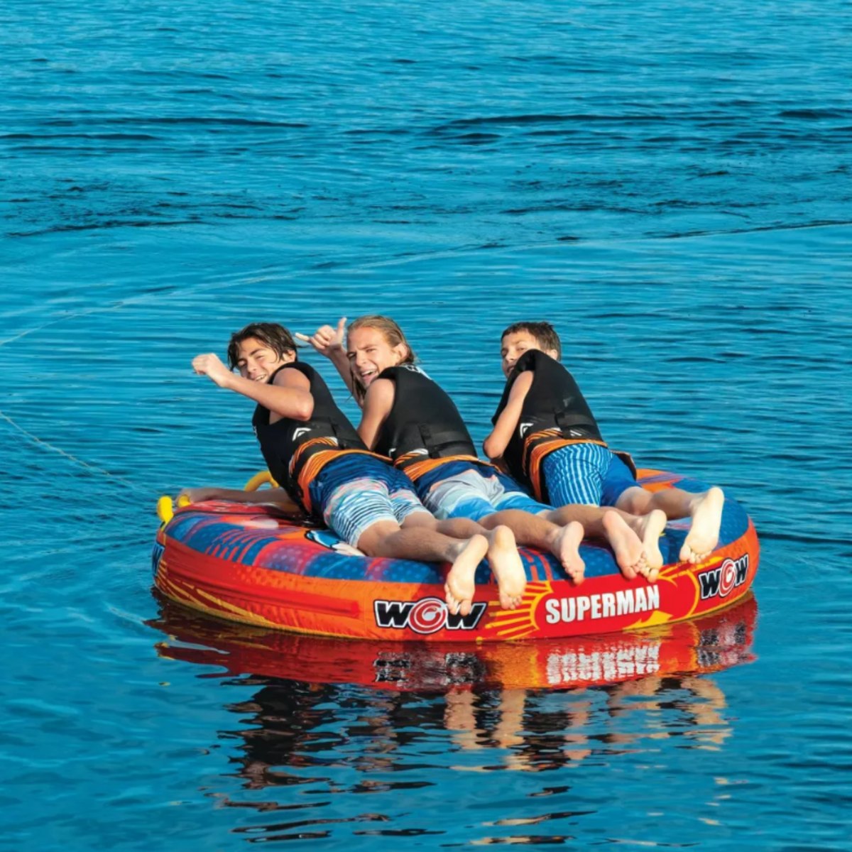 WOW Sports DC Comics Superman 3-Person Soft Top Deck Tube Towable
