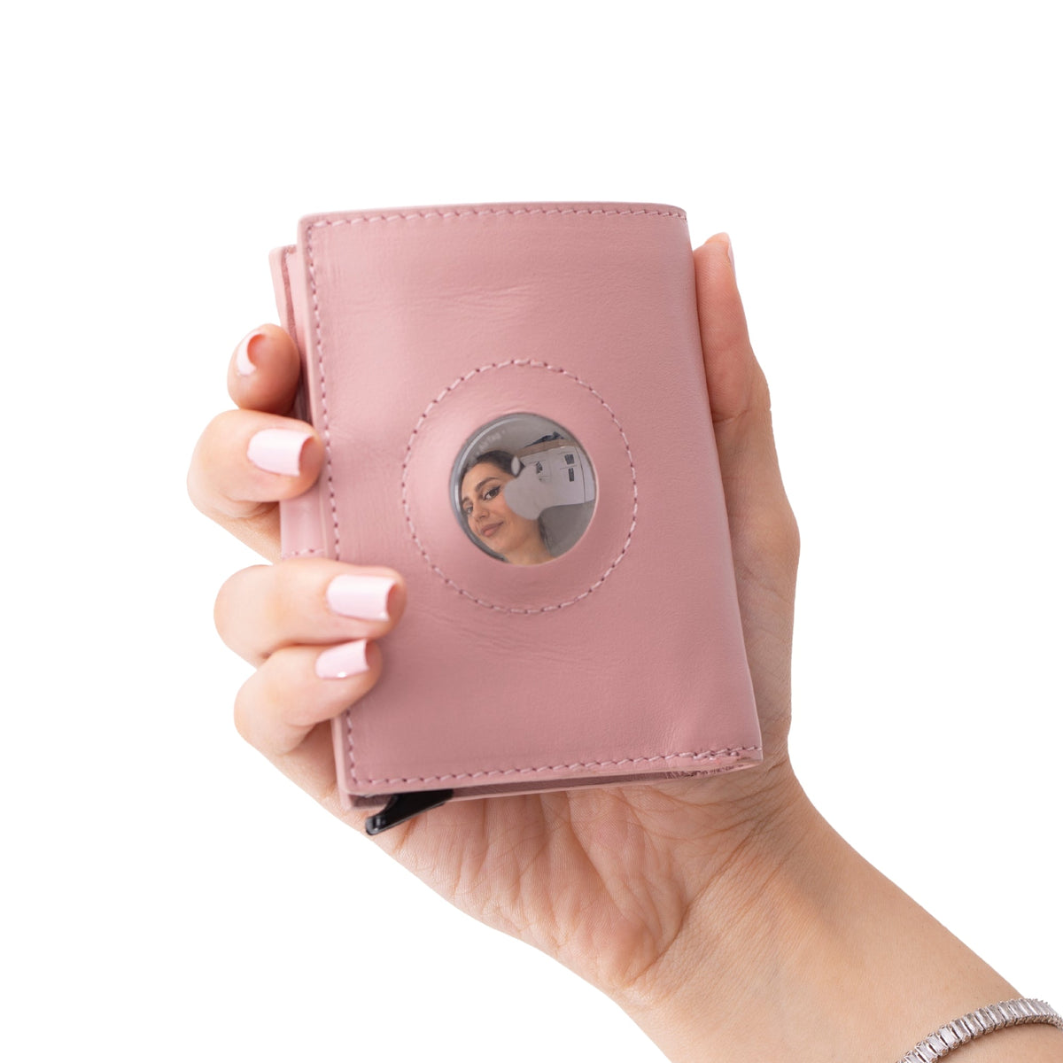Douglas Genuine Leather Pop-Up Wallet with AirTag Slot - RFID Blocking Cardholder