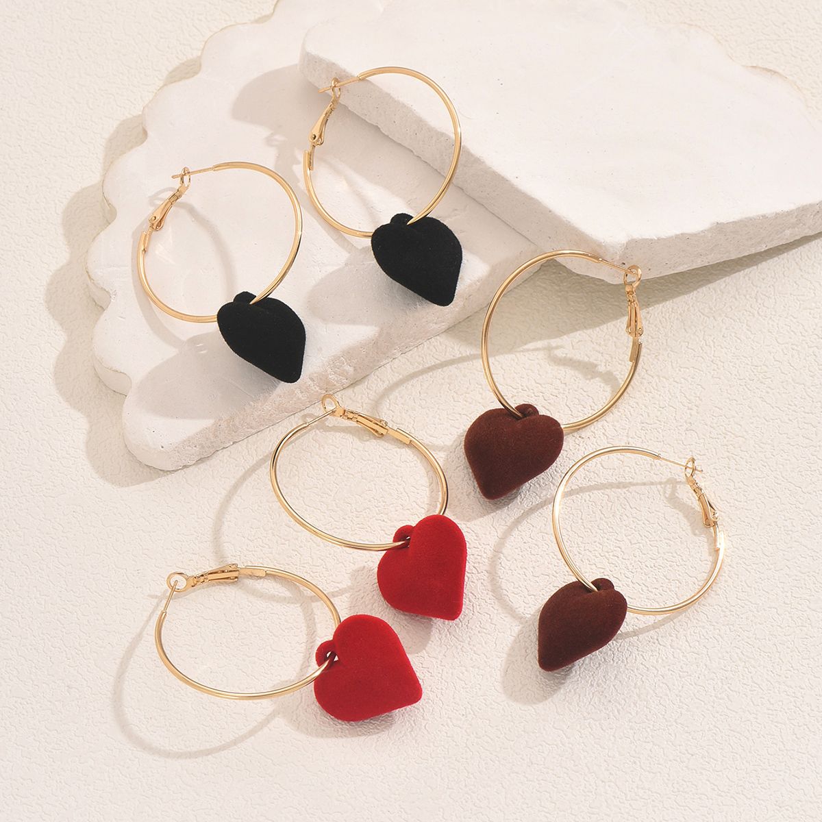Romantic Heart-Shaped Hoop Earrings - Perfect for Valentine's Day Gifts