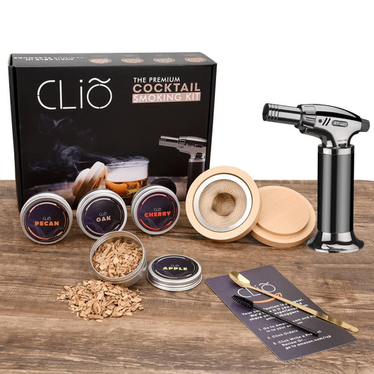 Original Cocktail Smoker Kit with Torch 4 Flavors Wood Chips Bourbon Whiskey Smoker Infuser Kit Old Fashioned Cocktail Kit Christmas Birthday Gifts for Men Dad Husband (Without Butane)
