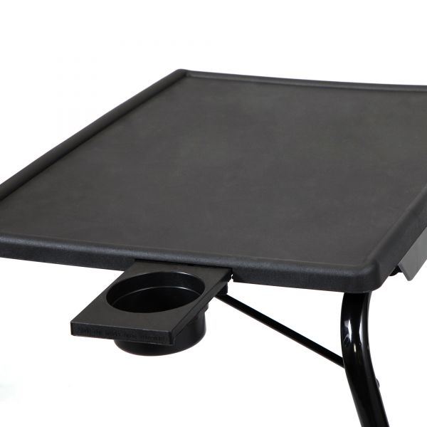 Adjustable TV Tray Table with Cup Holder; Folding TV Dinner Table with 6 Height and 3 Tilt Angle Adjustments