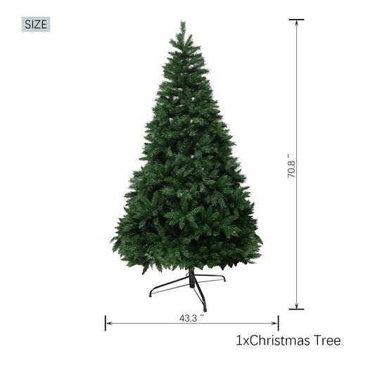 6FT Christmas Tree with 7-layer & 976 branch tips, Premium Flame-Retardant PVC