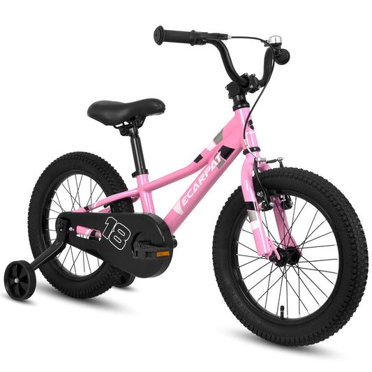 A18117 Ecarpat Kids' Bike 18 Inch Wheels, 1-Speed Boys Girls Child Bicycles For6-9Years, With Removable Training Wheels Baby Toys, Front V Brake, Rear Holding Brake