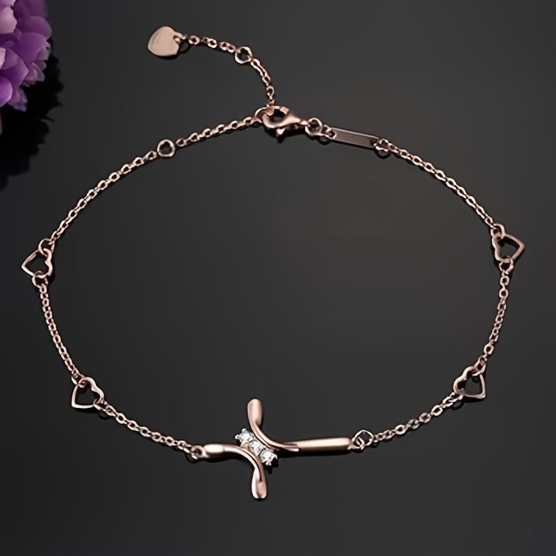 "Women's Cross Anklet/Bracelet, 925 Sterling Silver Charm Adjustable Anklet/Bracelet, Large Cross Bracelet"