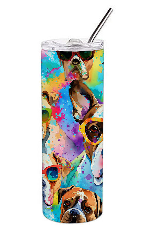 Boxer Hippie Dawg Stainless Steel Skinny Tumbler Vacuum Double Walled Reusable Insulated Tumbler Travel Cup for Coffee Cocktails Gift with Lid, 20 oz