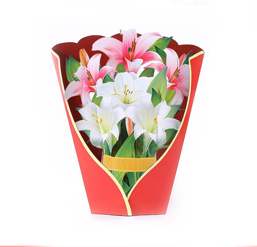 Pop Up Cards Forever Flower Bouquet 3D Popup Greeting Cards