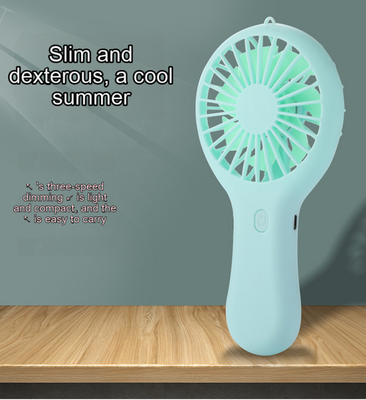 Mini Handheld Small Fan with Low Noise Compact and Portable USB Charging Port Three Speed Adjustable Small Fan