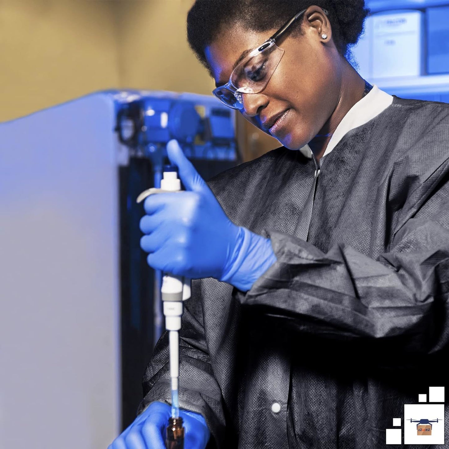 Disposable Lab Jackets XX-Large, Pack of 10 Black PPE Jacket 33'' Long, 50 GSM SMS Lab Jacket for Men and Women, Disposable Jackets Dental for Surgeons, Nurses