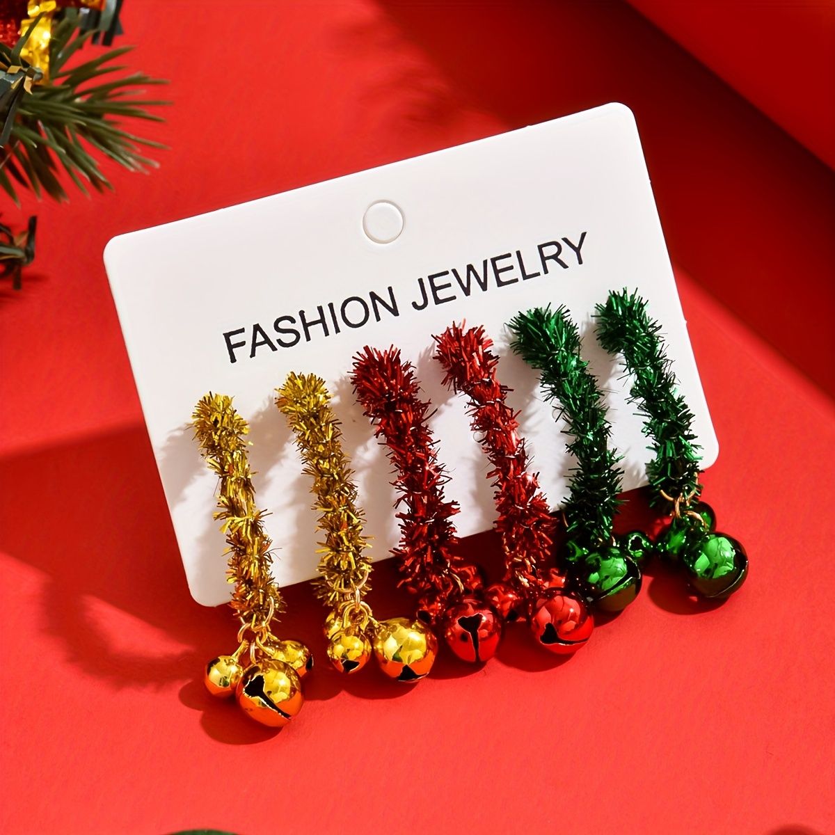 Christmas Jingle Bell Hoop Earrings - Festive and Lightweight