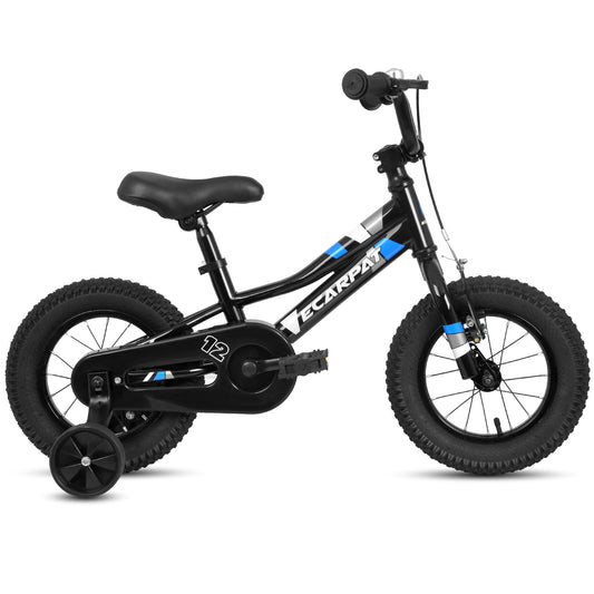 A12117 Ecarpat Kids' Bike 12 Inch Wheels, 1-Speed Boys Girls Child Bicycles For2-4Years, With Removable Training Wheels Baby Toys, Front V Brake, Rear Holding Brake