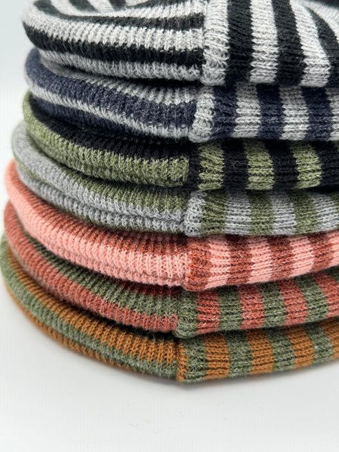 HAAKWEAR Theta Stitch RORO Cuffed Beanie (Patent Pending Design)-Gray/Black, Made in USA