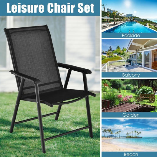 4-Pack Patio Folding Chairs Portable for Outdoor Camping