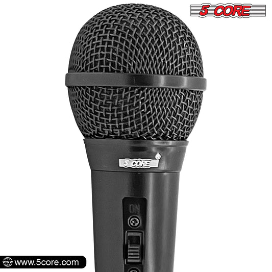 5 Core Microphone Pair XLR Dynamic Mic Karaoke Singing Handheld Microfono Wired Professional Unidirectional 1/4 Plug In Cord Connection for Vocal DJ Music - PM 1O1 BLK