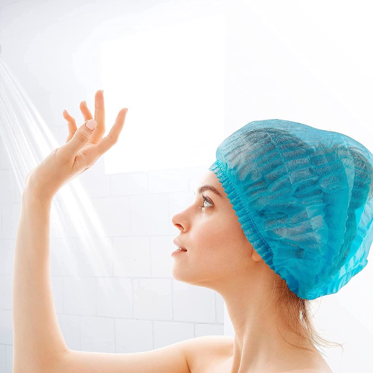 Bouffant Hair Nets 21'; Blue Unisex Disposable Hair Covers for Nurses 1000 Pack; Polypropylene Disposable Hair Caps; Breathable and Lightweight Bouffant Caps with Elastic Band