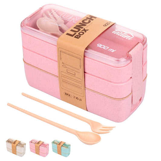 Pink Bento Box Lunch Containers  Portable Microwave Japanese Bento Box Meal Prep Containers For Healthy Food For Adults Women Microwaveable Bowl Plastic Container