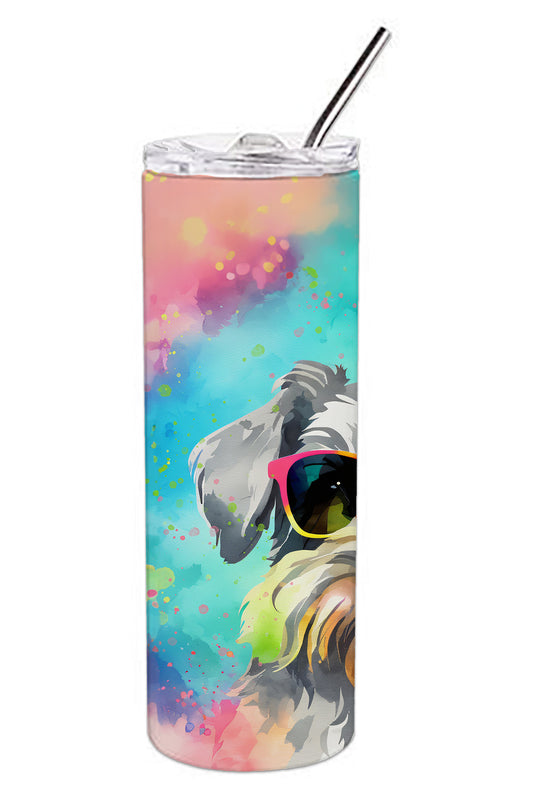 Schnauzer Hippie Dawg Stainless Steel Skinny Tumbler Vacuum Double Walled Reusable Insulated Tumbler Travel Cup for Coffee Cocktails Gift with Lid, 20 oz