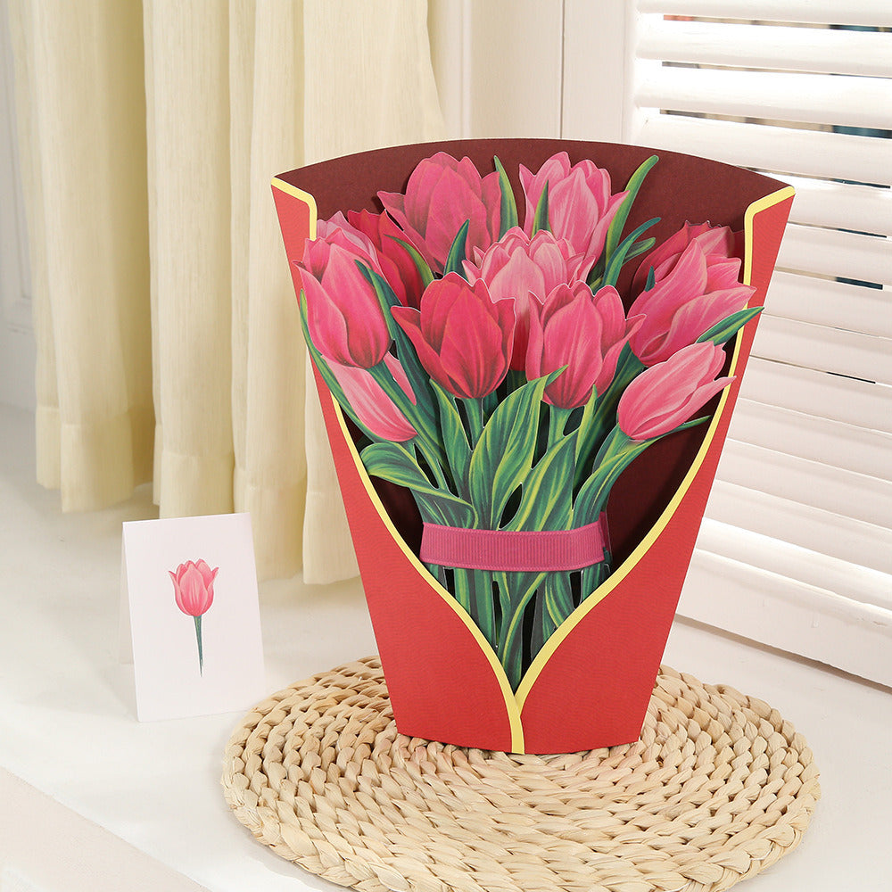 Pop Up Cards Forever Flower Bouquet 3D Popup Greeting Cards
