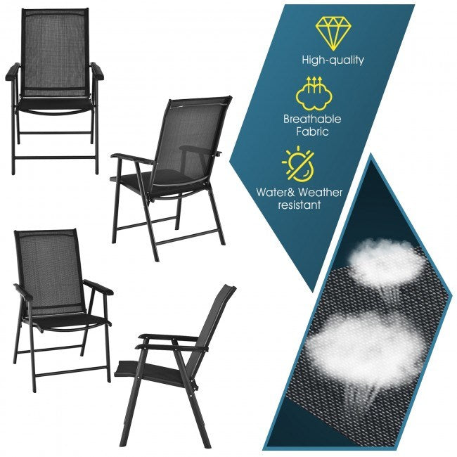 4-Pack Patio Folding Chairs Portable for Outdoor Camping