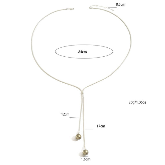 "Elegant Gold Y-Shaped Necklace with Pearl Pendant"