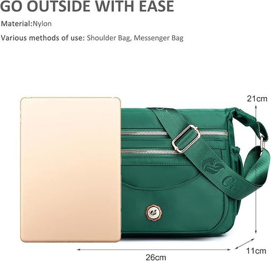 NICOLE & DORIS Women's Cross-body Bags Casual Shoulder Bag Multi Pocket Fashion Satchel Bag Nylon Side Bag