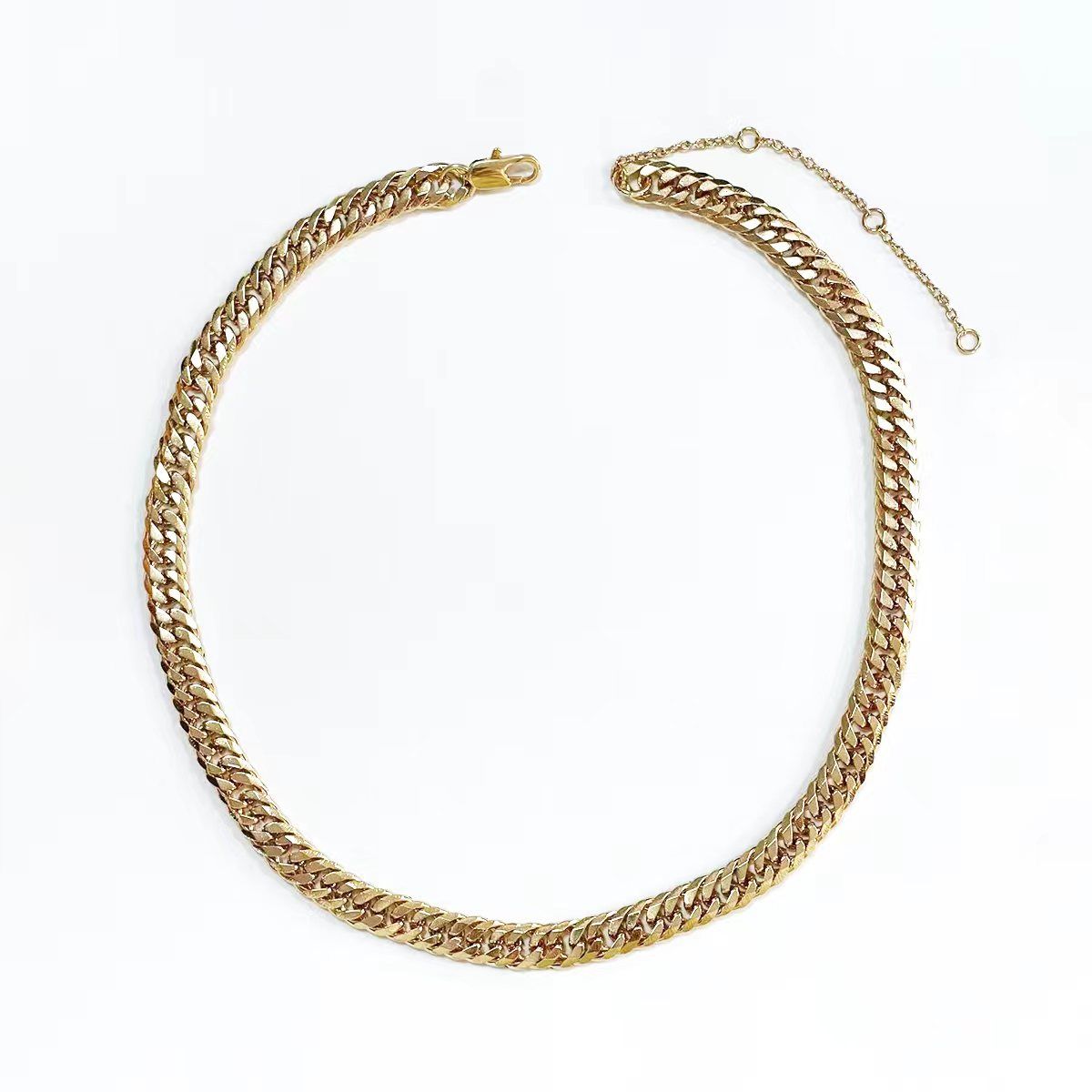 "Italian Gold Plated Chain Men's Necklace, 5mm Cuban Chain Men's Necklace, Strong, Comfortable, Shiny 18 Inch"