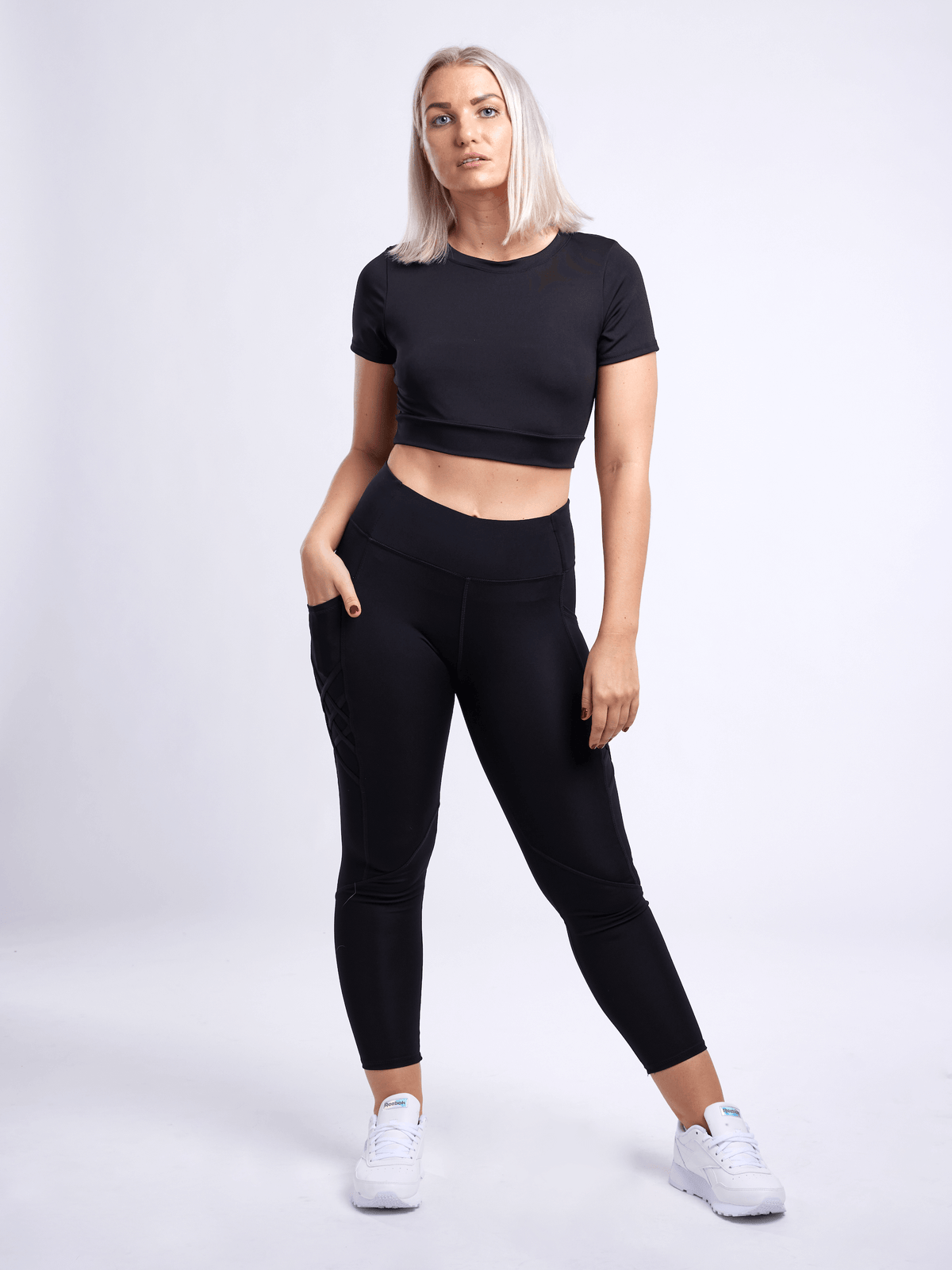 JupiterGear High-Waisted Criss-Cross Training Leggings with Hip Pockets