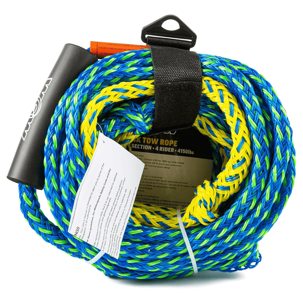 WOW Watersports 60ft 4-Rider 4K Tow Rope with 2 Sections