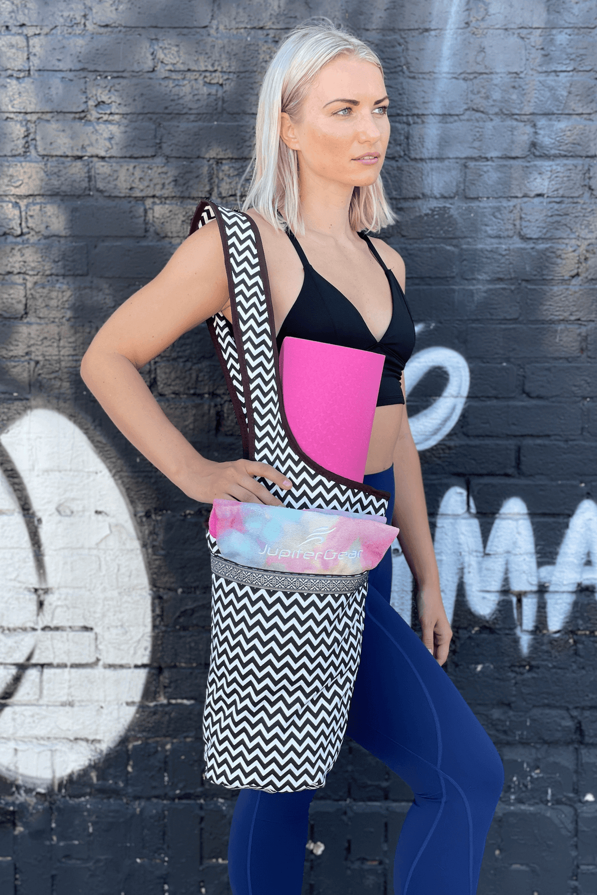 JupiterGear Yoga Mat Carrying Tote Bag with Large Pockets