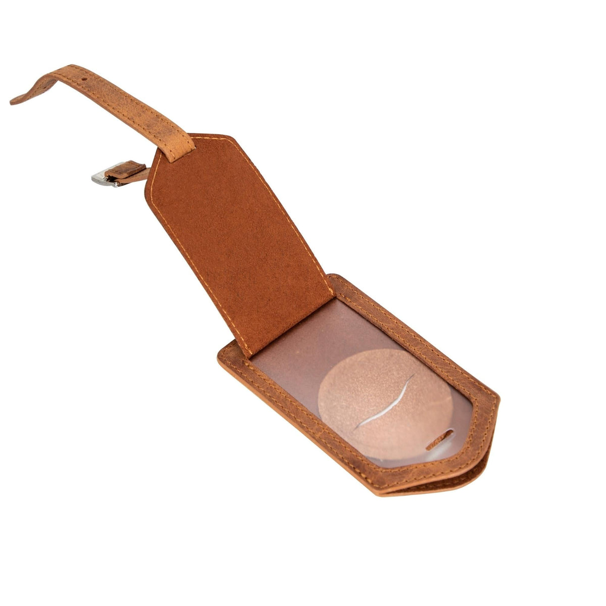 Estes Genuine Leather Luggage Tag with AirTag Slot
